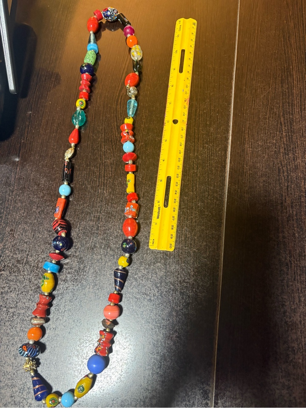 Multicolor Beaded Statement Necklace - Vibrant Mixed Colors. Millefiori?